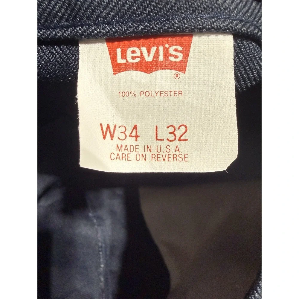 Vintage 1993 Levi's Action Slacks 34x32 Black Bootcut USA Polyester Mens